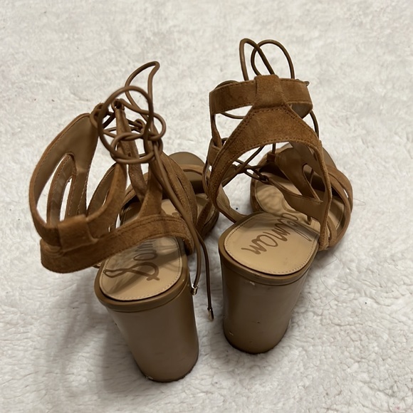 Sam Edelman Beige Caged Block Heel Sandals - size 9 - Picture 3 of 8